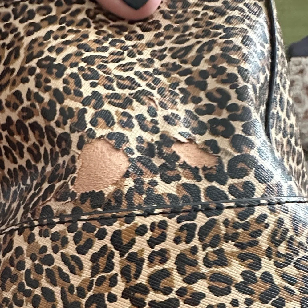 Tory Burch Leopard Print Bag with Black Accents